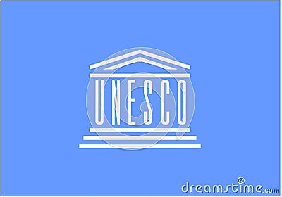 Flag of Unesco Editorial Stock Photo