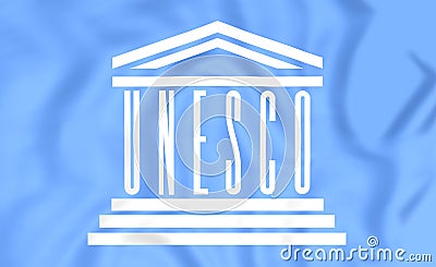 Flag of UNESCO Editorial Stock Photo
