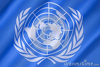 Flag of the United Nations Editorial Stock Photo