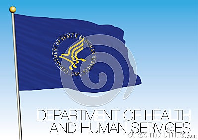 Flag of the United States Department of Health and Human Services, USA Vector Illustration