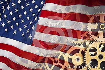 Flag of United States of America - Industrial Power Stock Photo