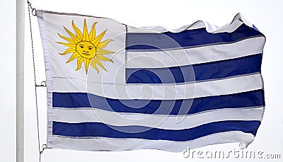 Flag of Uruguay Stock Photo