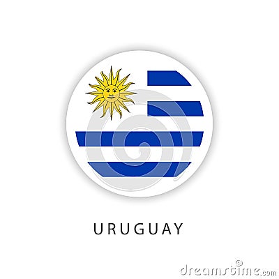 Uruguay Button Flag Vector Template Design Illustrator Vector Illustration