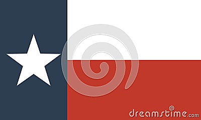 Flag of the US state of Texas Vector Illustration