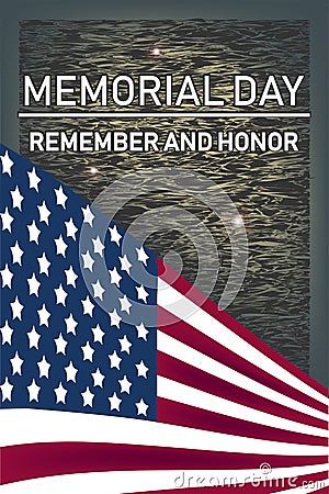 Memorial Day remember and honnor - card Vector Illustration