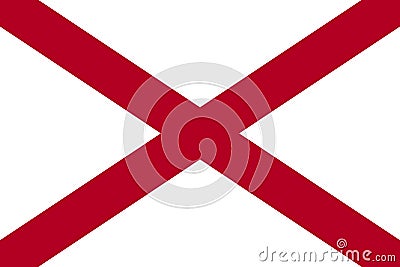 Flag of the USA State of Alabama, vector. Stock Photo