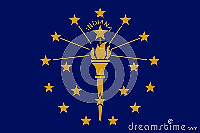 Flag of the USA State of Indiana, vector Stock Photo