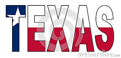 Texas Text Flag Vector Illustration