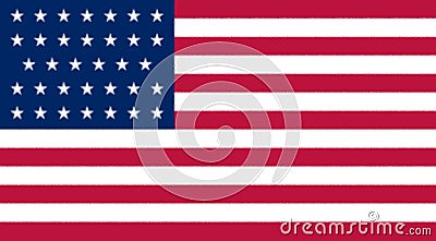 Glossy glass Flag of United States of America 1861 1863 Stock Photo