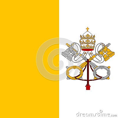 Image of the flag of Vatican Vector Illustration