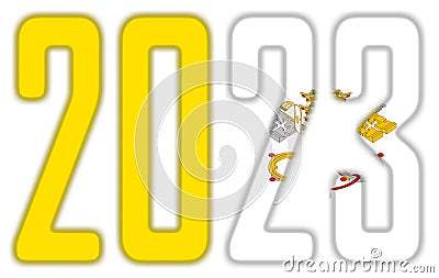 2023 - With the Flag of Vatican City Stock Photo