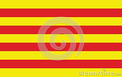 The flag vector of Catalonia in Spain, Senyera. Stock Photo