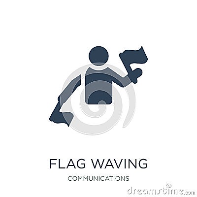 flag waving icon in trendy design style. flag waving icon isolated on white background. flag waving vector icon simple and modern Vector Illustration