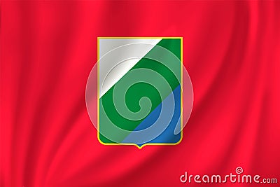 Flag waving in the wind Vector Illustration