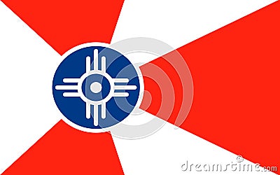 Flag of Wichita in Kansas, USA Stock Photo