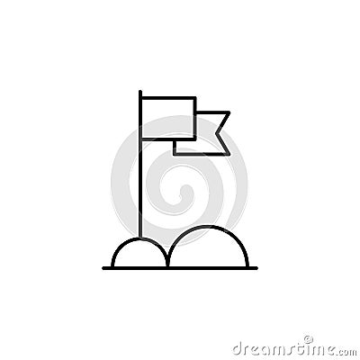 Flag, winter outline icon. Element of winter sport illustration. Signs and symbols icon can be used for web, logo, mobile app, UI Vector Illustration