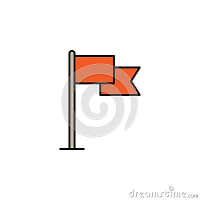 flag, winter outline icon. Element of winter sport illustration. Signs and symbols icon can be used for web, logo Vector Illustration