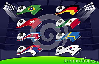 Flag world soccer 2018 Vol3 Stock Photo