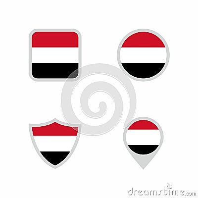 Flag of Yaman / Yemen Icon Vector Illustration