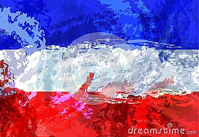Flag of Yugoslavia. Beautiful brush strokes. Abstract concept. Elements for design. Vector Illustration