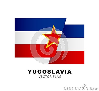 Colorful logo of the Yugoslav flag. Flag of Yugoslavia. Vector illustration isolated on white background Vector Illustration