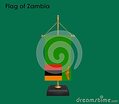 Flag of Zambia, Zambia Flag, National symbol of Zambia country.Flag of Zambia, Zambia Flag, National symbol of Zambia country. Stock Photo