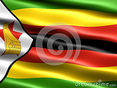 Flag of Zimbabwe Cartoon Illustration