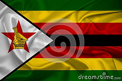Flag of Zimbabwe, Zimbabwe Flag, National symbol of Zimbabwe country Stock Photo