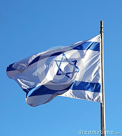 flag of Zionist Movement became the flag of the State of Israel Stock Photo