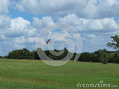 Flagpole Hill Just Got A New Flag Pole After A Storm. Stock Photo
