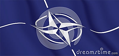 NATO waving flag vector background. Vector Illustration