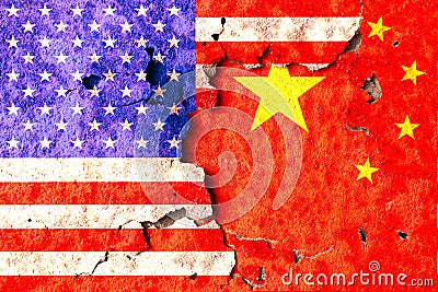 America and China flags Stock Photo