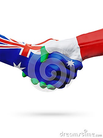 Flags Australia, Italy countries, partnership friendship, national sports team Stock Photo