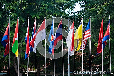 Flags of countries in South Eastern Asia Stock Photo