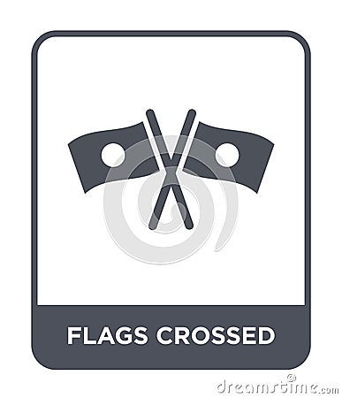 flags crossed icon in trendy design style. flags crossed icon isolated on white background. flags crossed vector icon simple and Vector Illustration