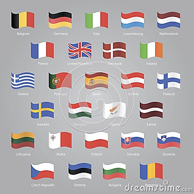 Flags of EU countries Vector Illustration