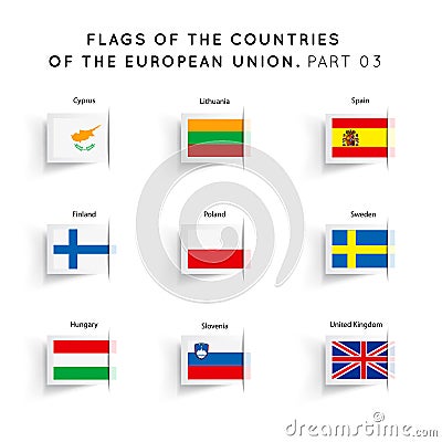 Flags of EU countries Vector Illustration