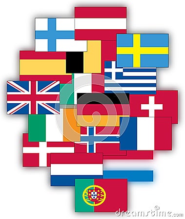 Flags of Europe Stock Photo