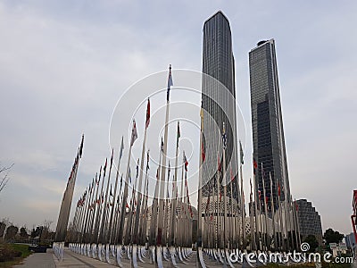 Flags, flags flags at Nanjing Stock Photo