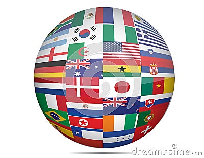 Flags globe Vector Illustration