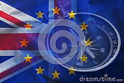 Flags of Great Britain of European Union Stock Photo