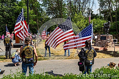 Flags Honor Major Winters at Dedication Ceremony Editorial Stock Photo