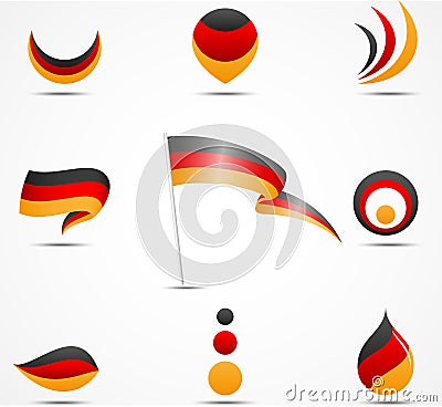 Flags and icons of Germany Vector Illustration