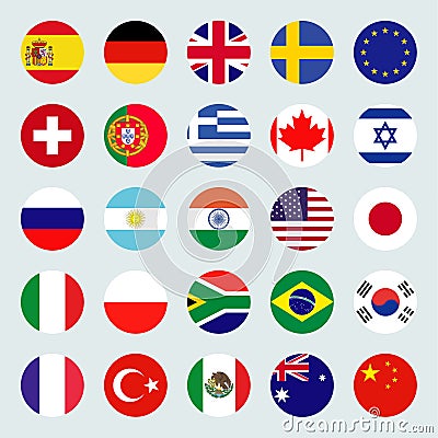 Flags icons Vector Illustration