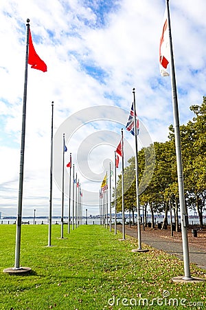 Flags in Liberty Park Stock Photo