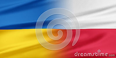 Poland and Ukraine flag Stock Photo