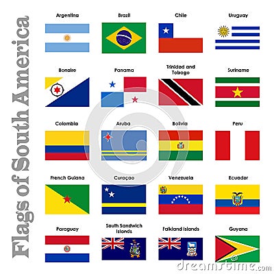 Flags of South America Stock Photo