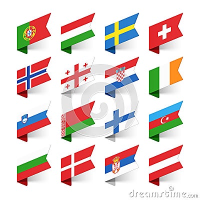 Flags of the World, Europe Vector Illustration