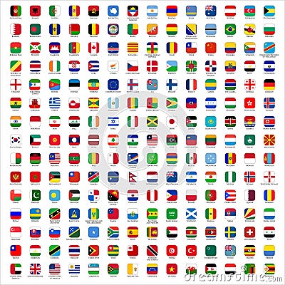 Flags of the World - icons Vector Illustration