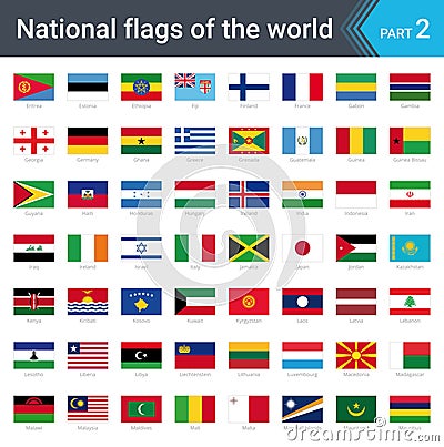 Flags of the world. Vector illustration of a stylized flag isolated on white Vector Illustration